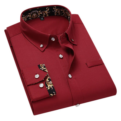 Abbigliamento maschile Arrivo Uomo Camicia Moda Casual Manica Lunga Abito Maschile Social Business Marchio Camicia Morbida Sarchiatura Camicie Bianche