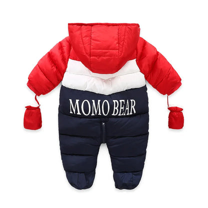 Tuta da neve per neonati IYEAL, cappotto invernale per bambini, fodera calda, tuta con cappuccio e cerniera, tuta imbottita in piuma d'anatra per bambini e bambine.