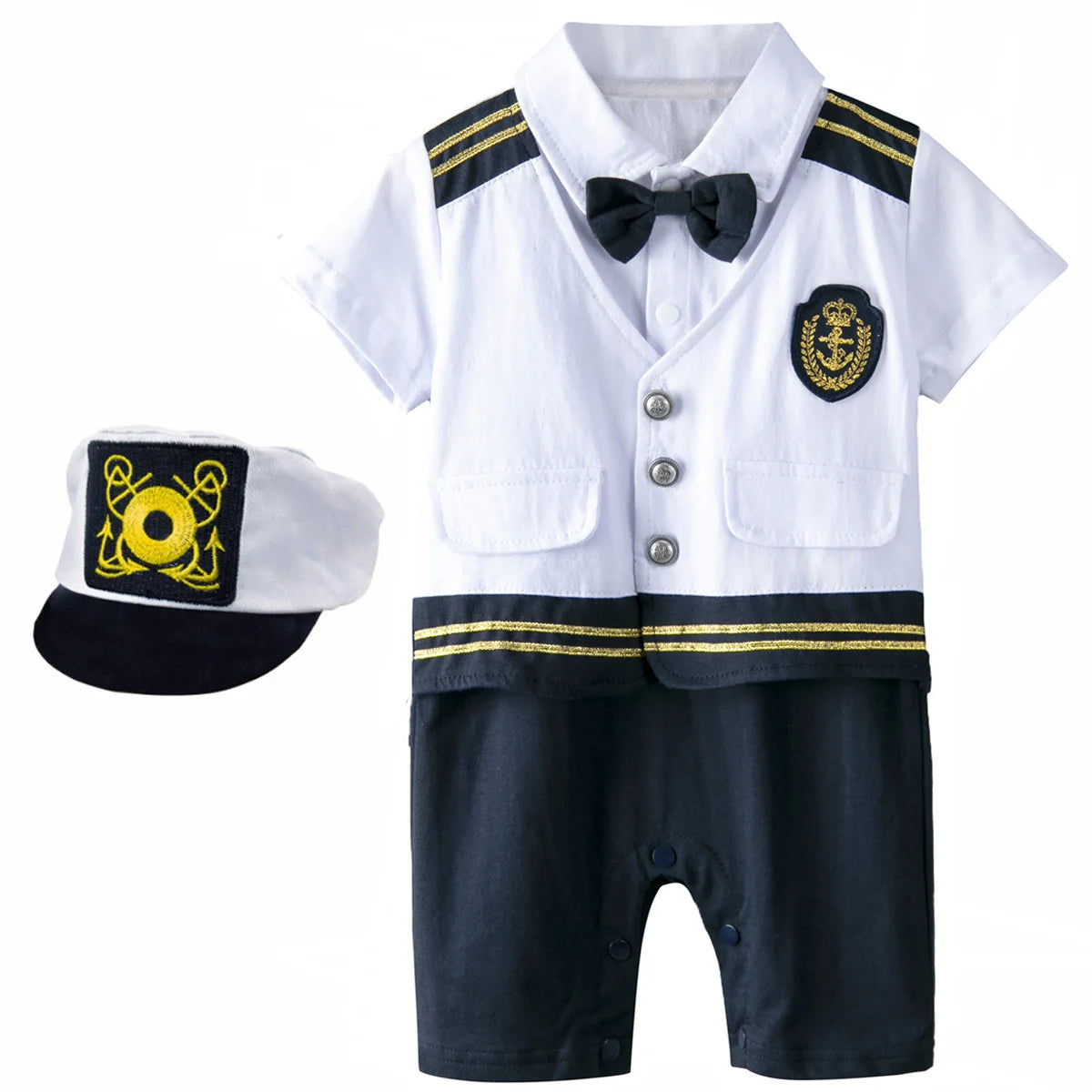 Costume da capitano per neonati, tutina da Halloween/Carnevale/Cosplay per bambini, abito da capitano/marinaio per bambini piccoli