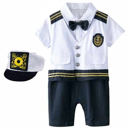 Costume da capitano per neonati, tutina da Halloween/Carnevale/Cosplay per bambini, abito da capitano/marinaio per bambini piccoli
