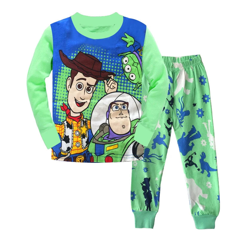 Nuovi set di pigiami per bambini primavera autunno, abbigliamento per ragazzi, pigiami di Lightyear, set di Cars, pigiami di cotone per ragazze di Minnie e Tigger.