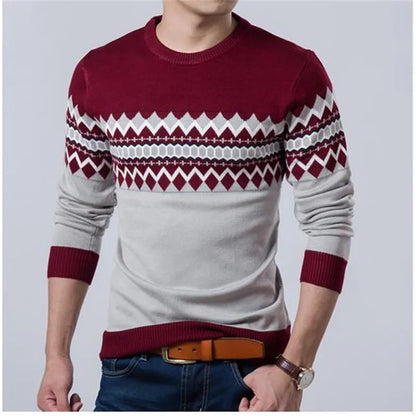 Maglioni a collo alto da uomo, autunno/inverno, alla moda, casual, slim fit, a righe, in maglia.