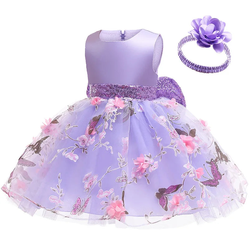 Vestito da bambina con fiori e farfalle, 1 2 3 4 5 anni, estivo, in rete, ricamato, piccolo abito da principessa, regalo per feste di Natale, abbigliamento per bambini