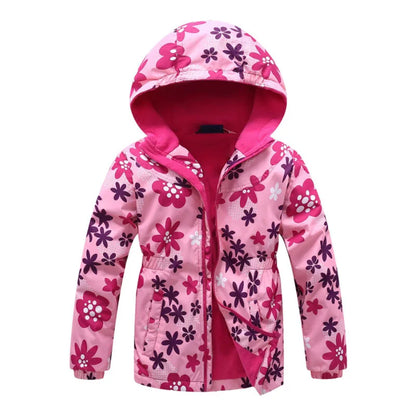 Giacca da bambina primaverile, abbigliamento in pile con fiori, cappotto da bambina, giacca a vento, capospalla per bambini in pile polare antivento 3-12T