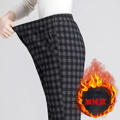Plus Size Mother's Straight Trousers Loose High Elastic Elastic Pants Middle-aged Women Autumn Winter Pants Female Trousers