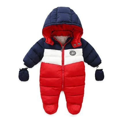 Tuta da neve per neonati IYEAL, cappotto invernale per bambini, fodera calda, tuta con cappuccio e cerniera, tuta imbottita in piuma d'anatra per bambini e bambine.