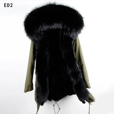 2024 new winter woman coat parkas jacket large raccoon fur collar hooded detachable rex rabbit fur lining brand style Top brand