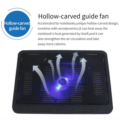 Sovawin N19 Black Slim Base Support Fan for Laptop Cooler Notebook USB Air Extracting Cooling Fan for Laptop Cool Fans 14 inch