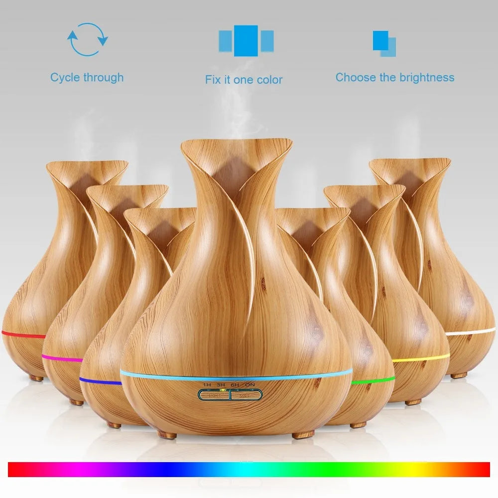 Remore Control Electric Ultrasonic Vase Aromatherapy Essential Oil Diffuser Cool Mist Air Humidifier for Home Room Fragrance