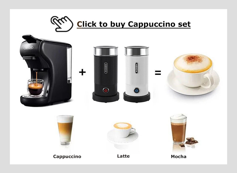 Macchina per caffè HiBREW 19 bar 4 in 1 calda e fredda capsule multiple espresso Cafetera Pod Coffee Maker Dolce Milk Nexpresso Powder H1A