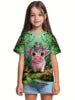 T-shirt a maniche corte con scollo rotondo da ragazza, modello coreano, vestibilità ampia, casual e versatile, estate 2025.