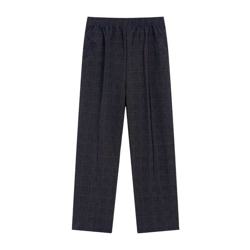 Plus Size Mother's Straight Trousers Loose High Elastic Elastic Pants Middle-aged Women Autumn Winter Pants Female Trousers