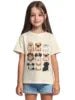 T-shirt a maniche corte con scollo rotondo da ragazza, modello coreano, vestibilità ampia, casual e versatile, estate 2025.