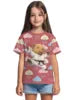 T-shirt a maniche corte con scollo rotondo da ragazza, modello coreano, vestibilità ampia, casual e versatile, estate 2025.