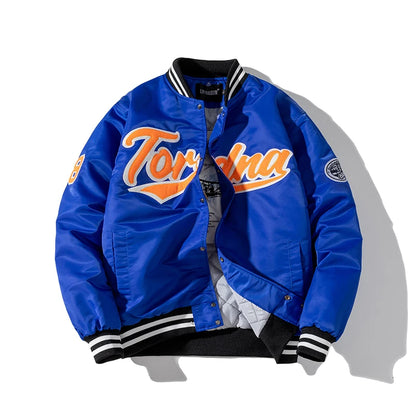 Giacca invernale vintage uomo donna, giacca da baseball hip hop, ricamo con lettere, streetwear, cappotto con cappuccio, abbigliamento casual alla moda per coppie.