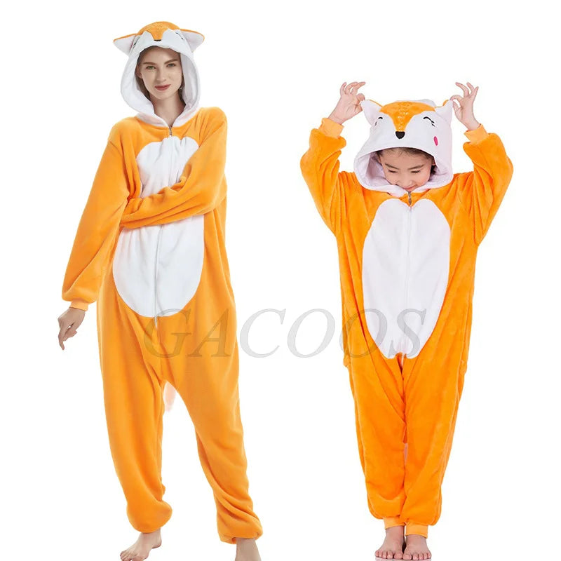 Set di pigiami Kigurumi per bambini e bambine, pigiami panda unicorno per donne, pigiami pigiama tutina gatto per adulti, pigiami invernali caldi per bambini