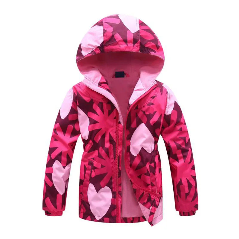 Giacca da bambina primaverile, abbigliamento in pile con fiori, cappotto da bambina, giacca a vento, capospalla per bambini in pile polare antivento 3-12T