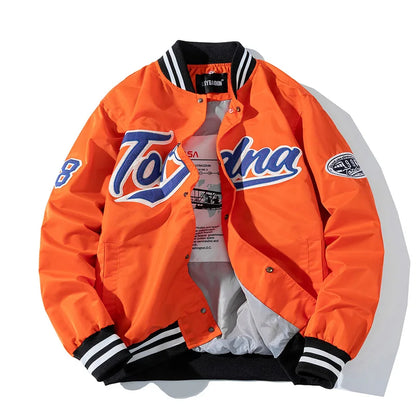 Giacca invernale vintage uomo donna, giacca da baseball hip hop, ricamo con lettere, streetwear, cappotto con cappuccio, abbigliamento casual alla moda per coppie.