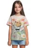 T-shirt a maniche corte con scollo rotondo da ragazza, modello coreano, vestibilità ampia, casual e versatile, estate 2025.