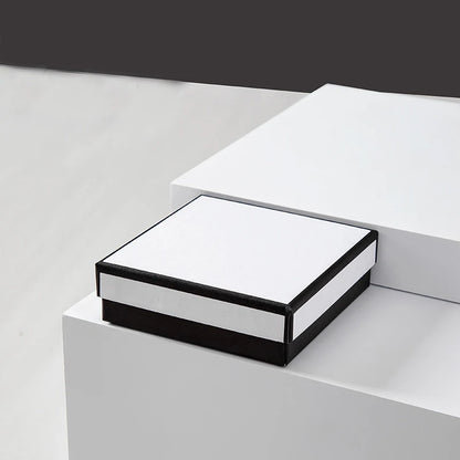 Semplice portagioie per orecchini, anelli, bracciali e collane, in carta grigia e nera, espositore per gioielli, scatola organizer per gioielli.