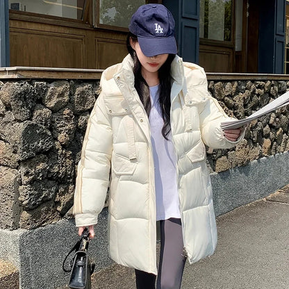 Down Cotton Jacket 2024 New Korean Version Loose Student Ladies Winter Parka Coat Elegant Temperament Cotton Padded Lady Coat