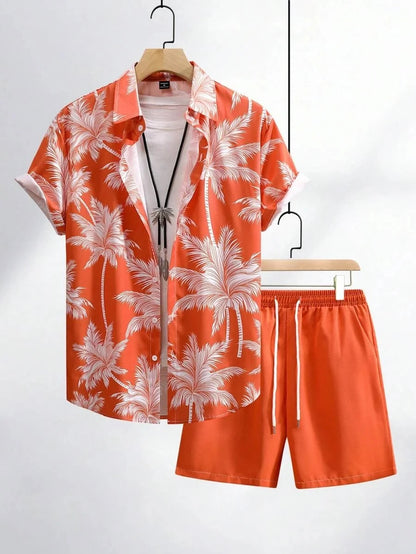 Completo uomo 2024 con stampa patchwork, risvolto, maniche corte, camicia casual, pantaloncini da spiaggia, abbigliamento streetwear estivo, vacanze, completo hawaiano, taglie S-5XL.