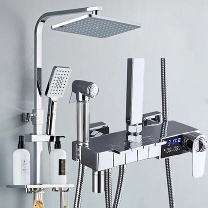 Piano Digital Display Thermostatic Bathroom Shower Set Hot Cold Brass Bathroom Faucets Accessories Digital Piano Shower System
