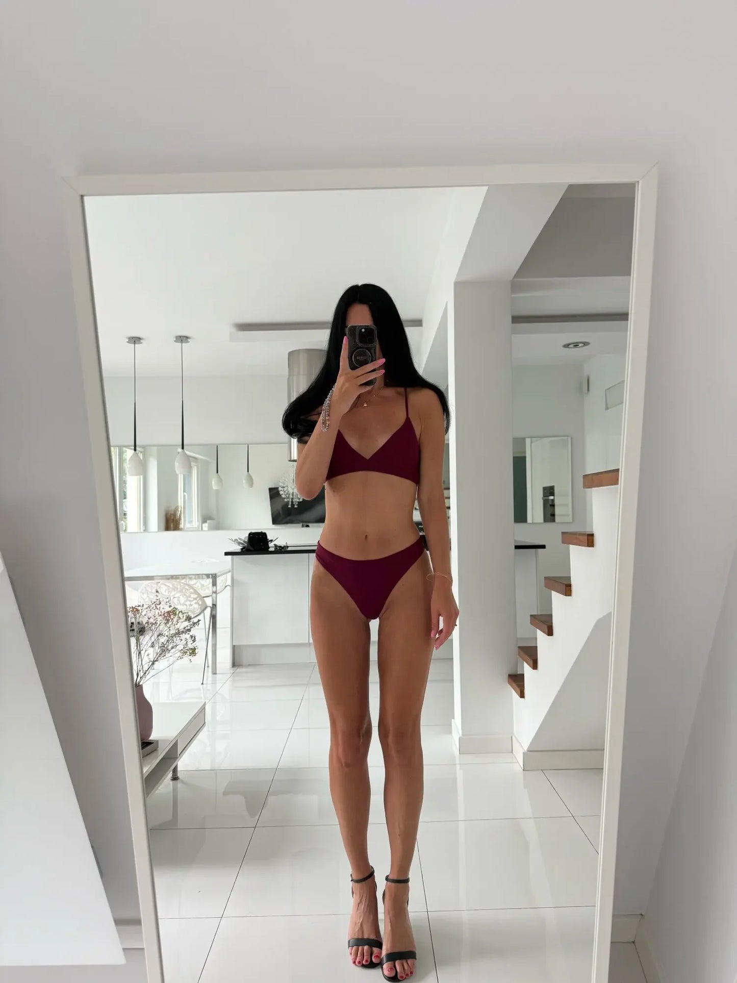 Melphieer 2025 New Wine Red Braided Straps Bikini Cross Back Brazilian Bikinis Set Biquini Swimsuit Swimwear Women Bathing suit