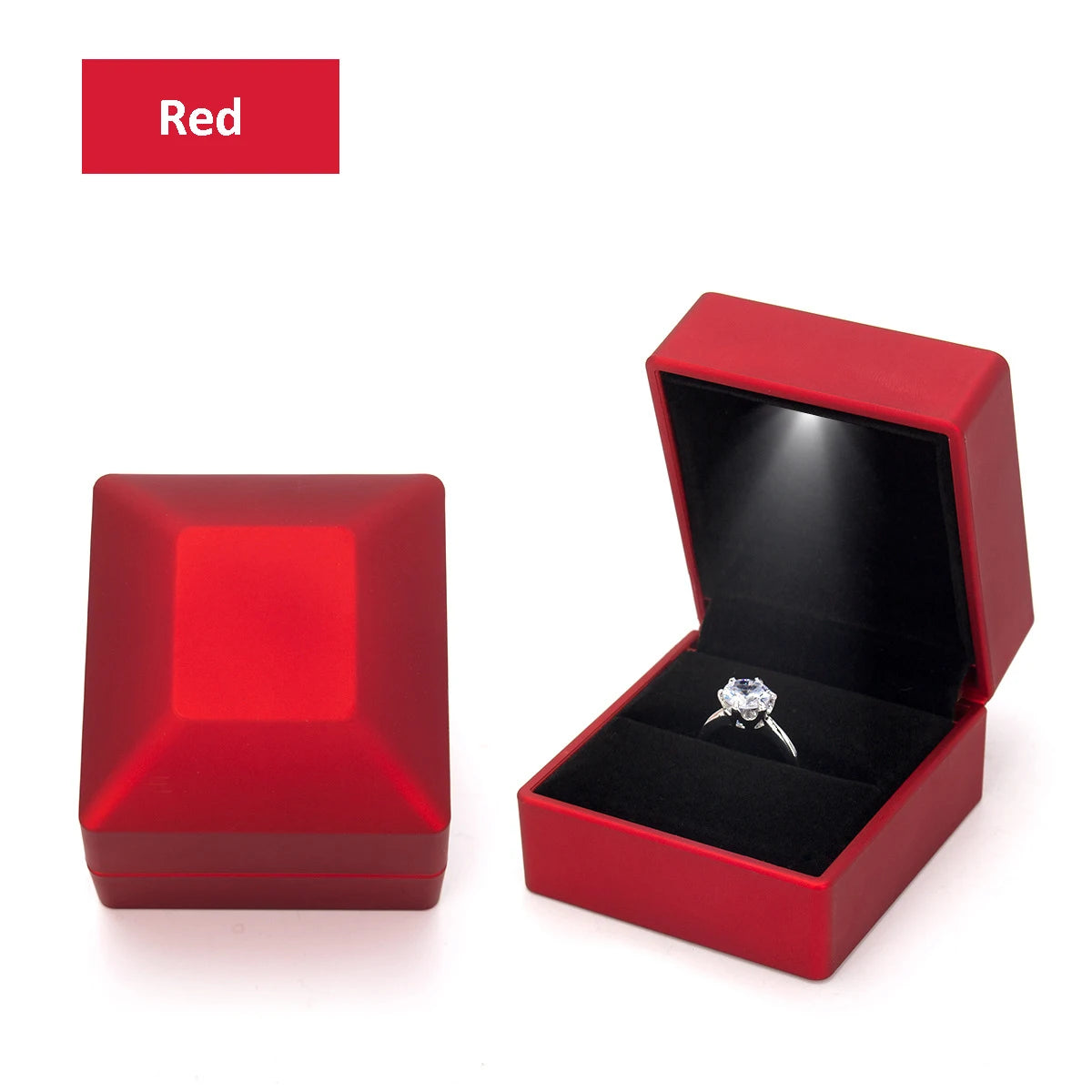 Scatola portagioie a LED con anello, porta orecchini di lusso con corona, ciondoli, espositore per proposta di matrimonio, scatola regalo, organizer per gioielli.