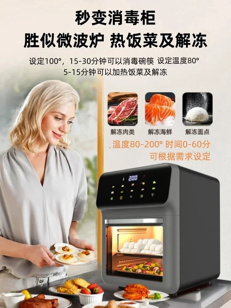 Nuovo mini forno elettrico domestico da 220 V con vaporiera e microonde, macchina monoblocco per cuocere, arrostire e cuocere a vapore.