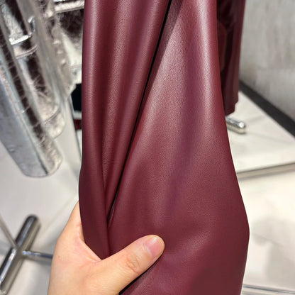 YOLOAgain A-Line Real Leather Skirt Women Black Asymmetrical Mini Skirt Ladies Streetwear