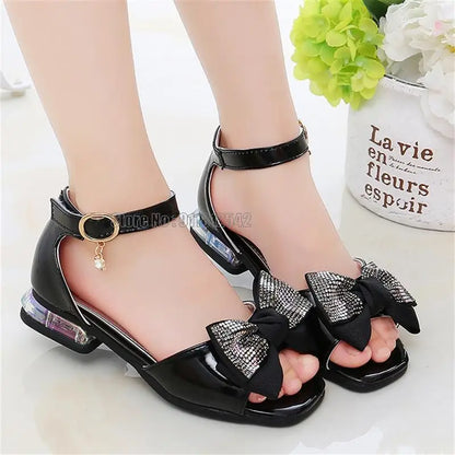 Sandali per bambini, scarpe da principessa estive alla moda con fiocco, perfette per la spiaggia.