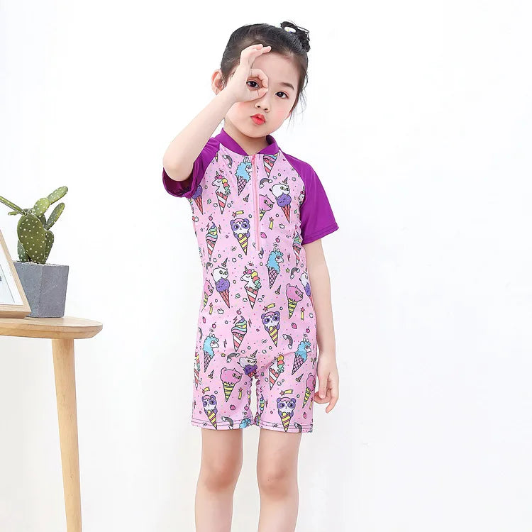 Costume da bagno per bambini e ragazzi, maniche lunghe, stampa frutta, protezione solare, costume da bagno estivo per la spiaggia, taglie 3 4 5 6 7 8 10 anni