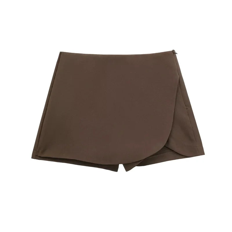 Black Mini Skirt Shorts Woman Fashion Asymmetric Skort For Women High Waist Short Skirts Woman Summer Casual Shorts