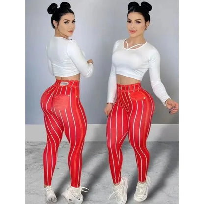 High Waist Elastic Denim Pants Women's Stretchy Jeans Casual Long Trousers Slim Fit Sle Versatile Thin Material