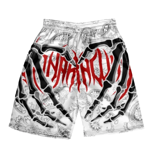 Pantaloncini da spiaggia classici estivi 2024 con teschio, nuovi modelli alla moda con stampa di mano scheletrica, pantaloncini da palestra per uomo e donna, ad asciugatura rapida, pantaloncini da ghiaccio.