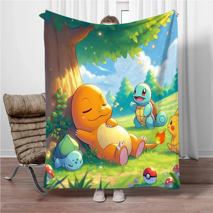 Japan Cartoon Charizard Pokemon Children Warm Soft Blankets for Sofa Bed Cover Blanket Suitable for Birthday Souvenir Gifts