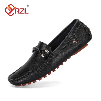 Mocassini YRZL da uomo, scarpe casual in pelle, mocassini traspiranti slip-on, colore rosso vino, taglia grande 48, scarpe da guida da uomo
