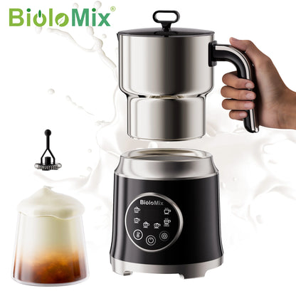 BioloMix 7 in 1 Steamer, montalatte elettrico staccabile, schiumatore automatico caldo/freddo per caffè e cioccolata calda, lavabile in lavastoviglie