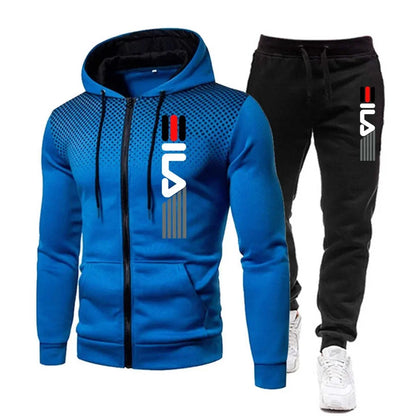 Men's Set Hoodies and Sweatpants Outdoor Casual Wear Fleece Sports Jogging Pullover Suit Male Gym Designer Clothes Men Tracksuit