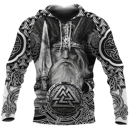 Felpe da uomo 2024 con motivo tatuaggio aquila vichingo, stampa 3D, moda casual, Harajuku, hip hop, autunno e inverno, oversize.