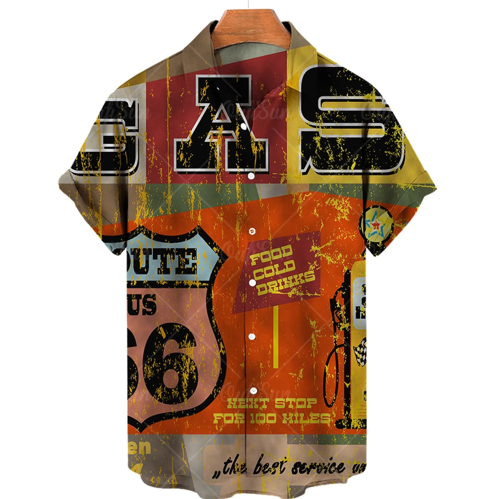 Maglietta da uomo Route 66 Biker 3D per ragazze motocicliste Maglietta Route 66 per uomo Maglietta oversize a maniche corte americana da uomo Maglietta da viaggio