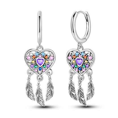 Orecchini a cerchio originali in argento 925 con stella, luna, trifoglio e farfalla con zirconi, perfetti per la creazione di gioielli e come regali di nozze per donne e ragazze.