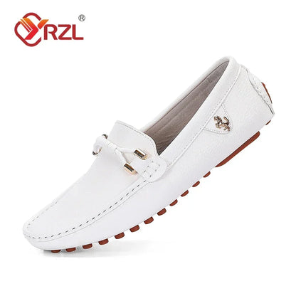 Mocassini YRZL da uomo, scarpe casual in pelle, mocassini traspiranti slip-on, colore rosso vino, taglia grande 48, scarpe da guida da uomo