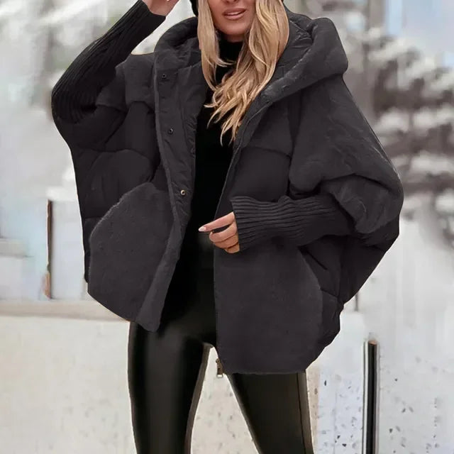 Cappotto invernale da donna 2025ew in cotone, cappotto casual ampio, giacca con cappuccio comoda ed elegante a maniche lunghe.