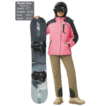 MAGCOMSEN Womens Ski Jacket Winter Warm Fleece Parka Windproof Rain Snowproof Thermal Heavy Coat Hiking Ladies Snowboard Anorak