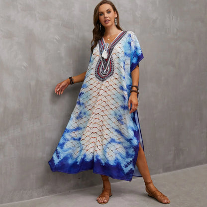 Women's Clothing Kaftan Dresses for Women Plus Size Bathing Suit Cover up Caftan Maxi Beach Dresses