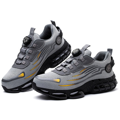 Scarpe antinfortunistiche indistruttibili con puntale in acciaio, antiscivolo, resistenti all'abrasione, scarpe da lavoro da uomo, robuste e comode.
