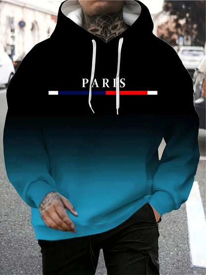 Felpa con cappuccio da uomo con stampa sfumata 3D, felpa casual con cappuccio, felpa stile Y2k, pullover, abbigliamento Harajuku, top da uomo