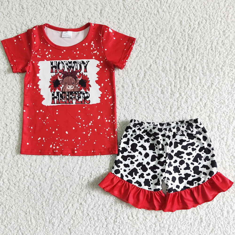 Saldi imperdibili Abiti estivi per bambine Completi estivi alla moda per bambini Abiti da boutique per bambine Abbigliamento carino per bambine piccole Completo a maniche corte